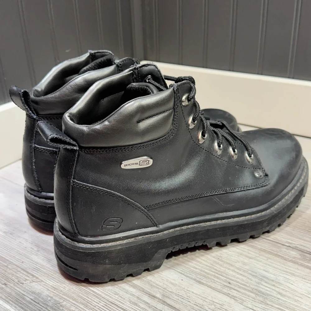 Skechers Men's Mariners-Pilot Black Utility Boot 4473EW Men's Sz 10.5 EXTRA WIDE